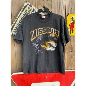 90s Black Missouri Tigers University of Missouri single stitch t-shirt Fits  L